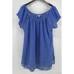 VICTORIA'S SECRET SWIM DRESS COVER UP MEDIUM OVERSIZED BLUE (F2057)